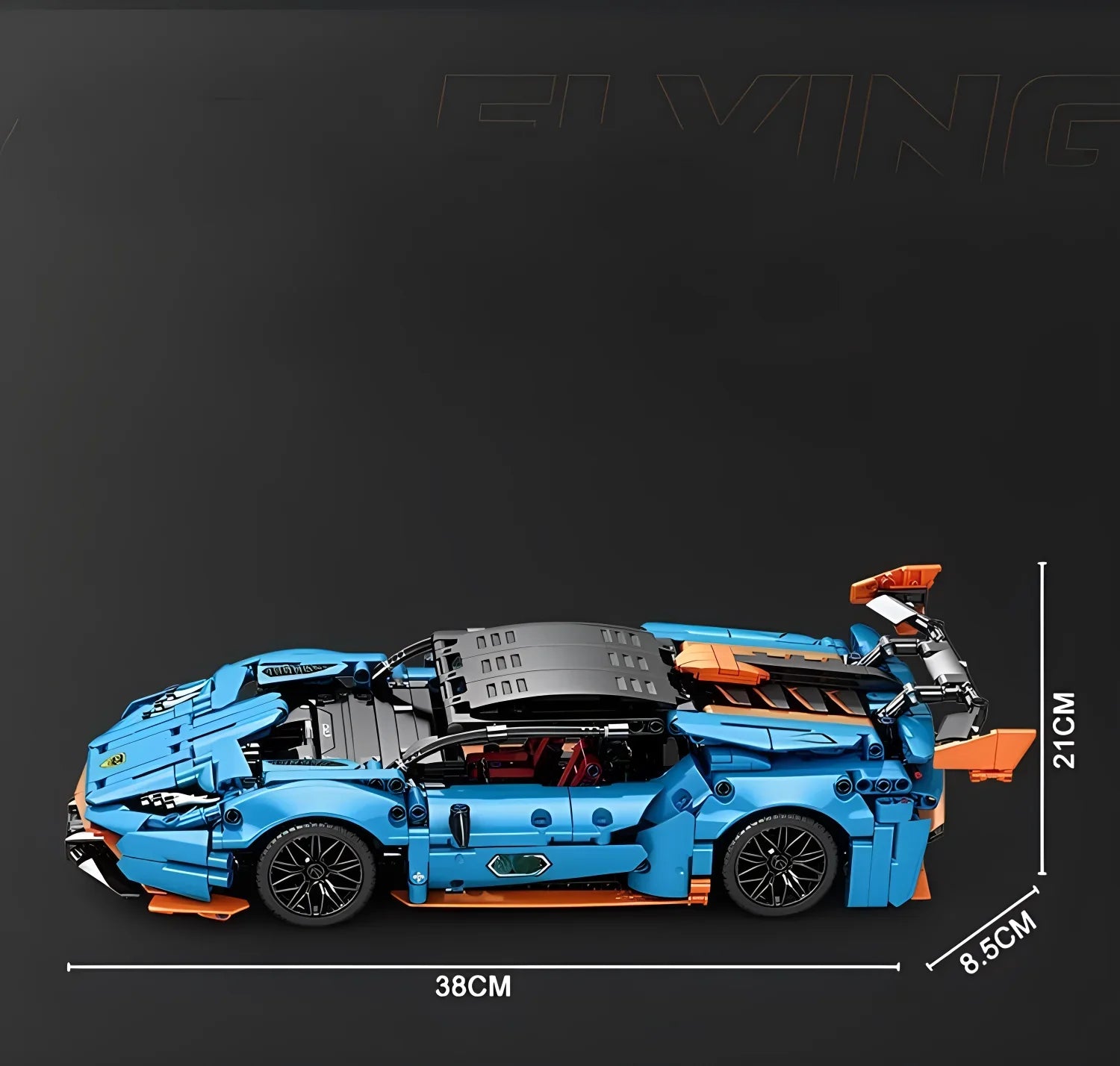 Apex Velocity 1:14 Supercar Building Block Set - 1108 Pieces