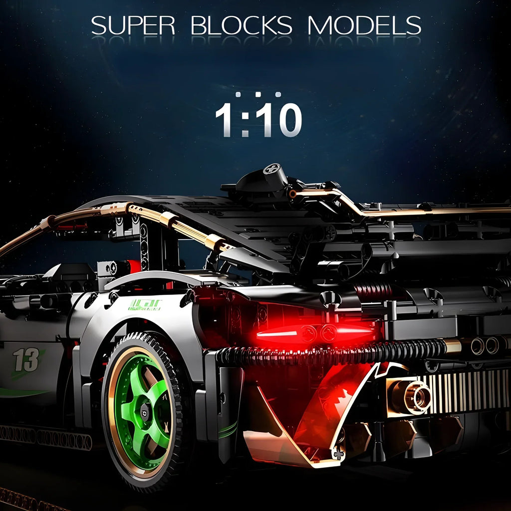 Apex Velocity - 1:10 Scale Supercar Building Block Set (1880+ Pcs)