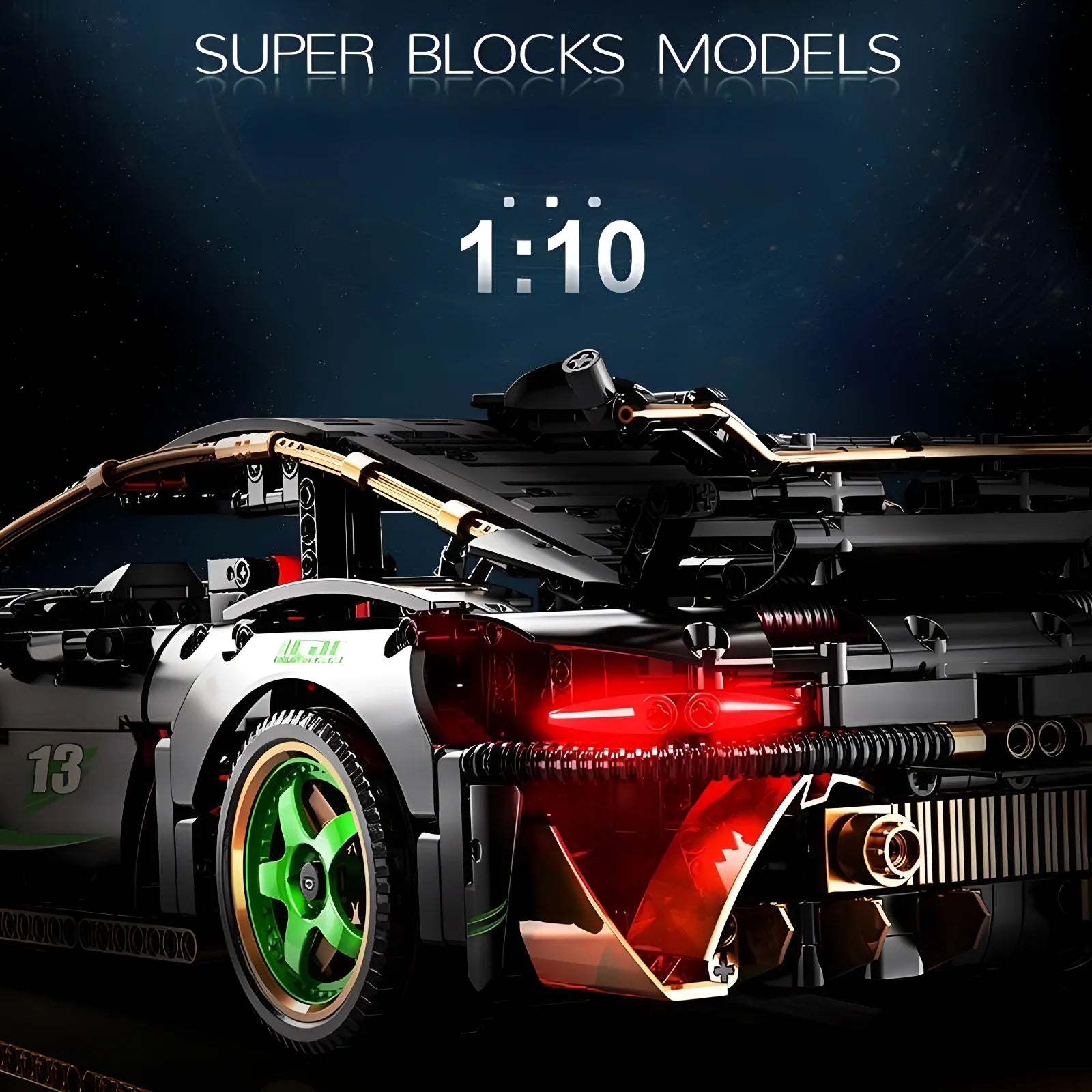 Apex Velocity - 1:10 Scale Supercar Building Block Set (1880+ Pcs)