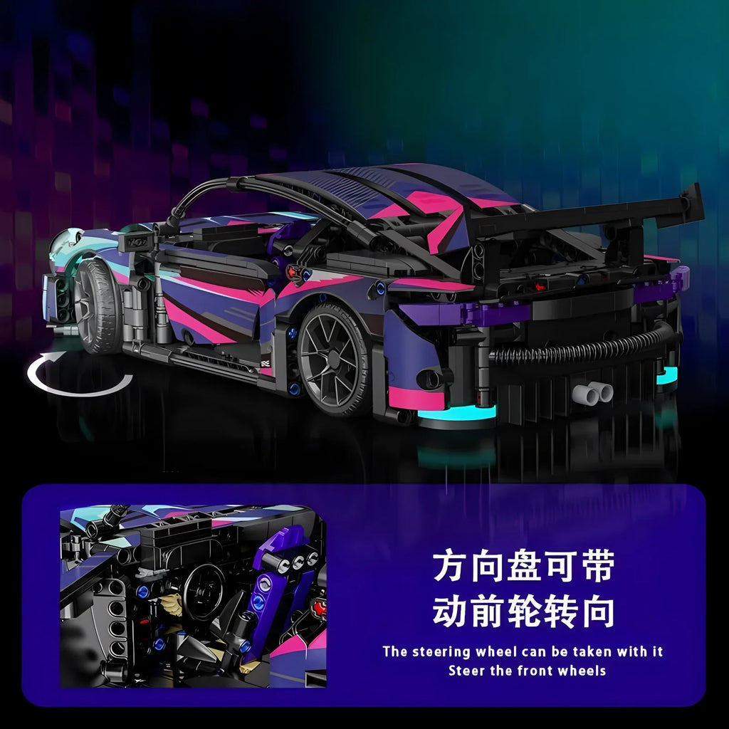Velocity GT 1:14 RC Sports Car - 1280 Piece MOC Building Block Set
