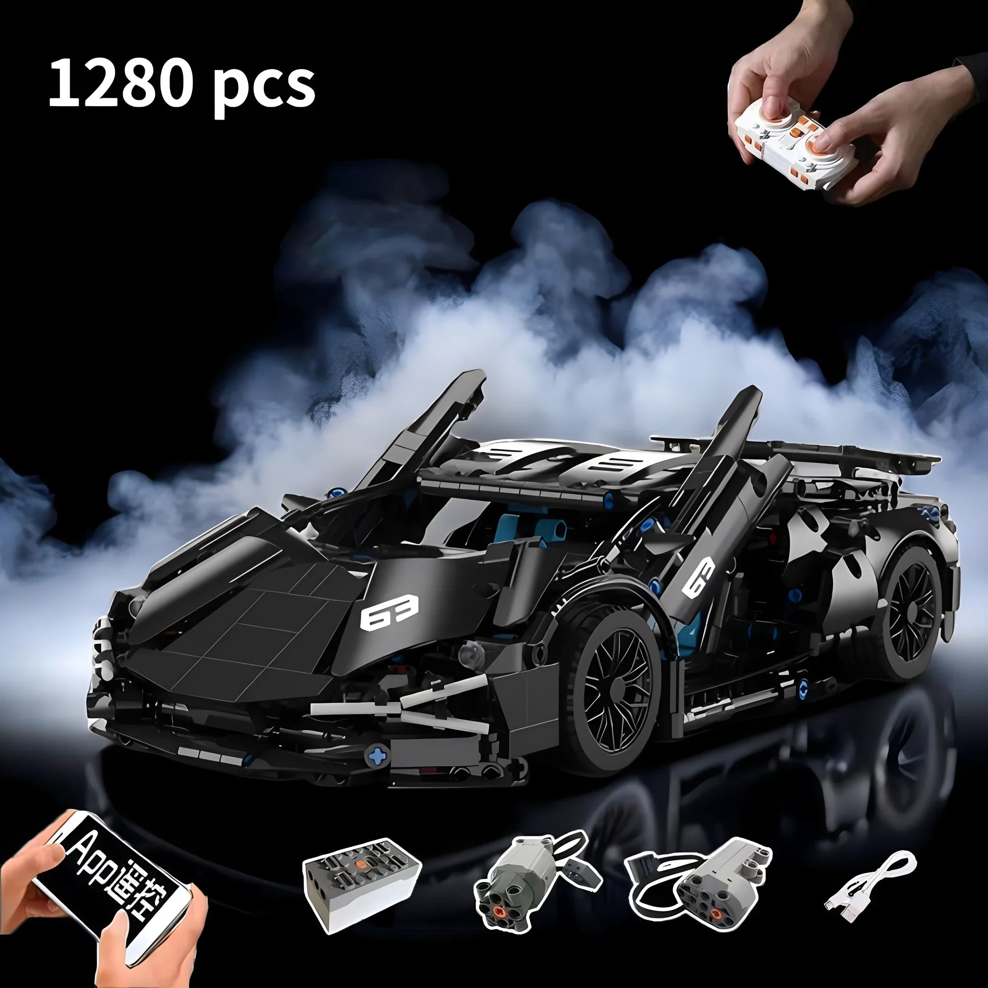 Apex Velocity GT - 1:14 Technical Supercar Building Block Set