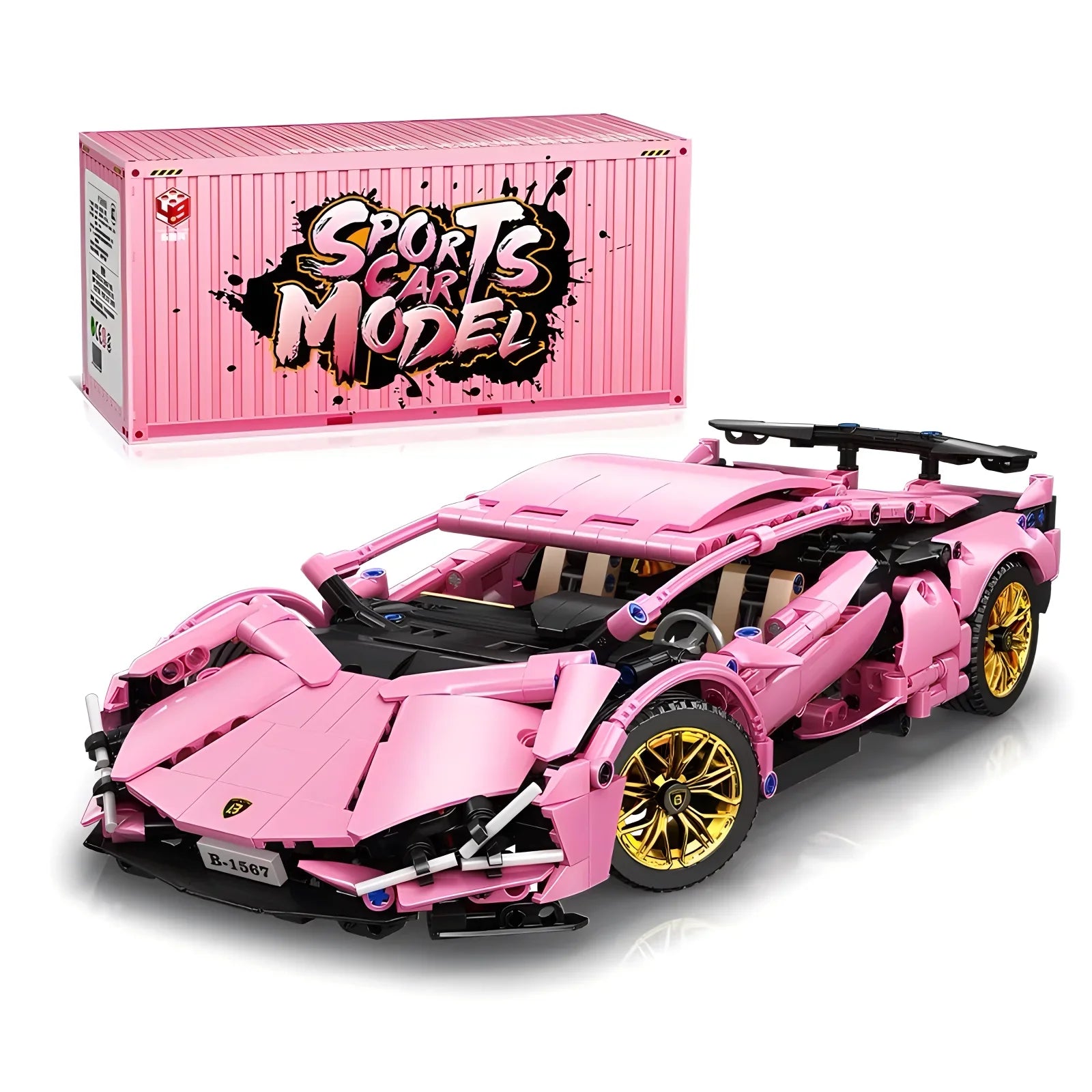 Zenith Pink 1:14 RC Sports Car - 1314pc Building Block Model
