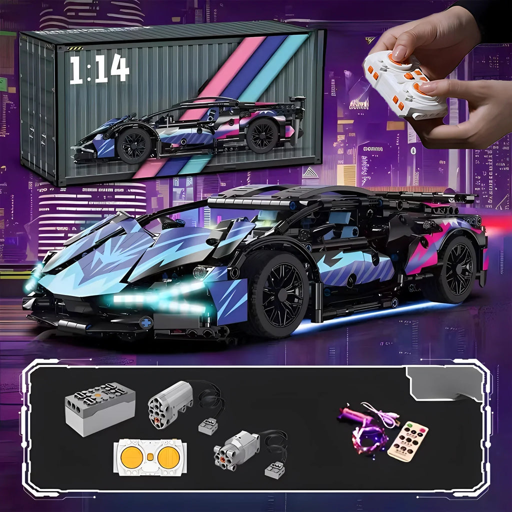 Velocity GT 1:14 Racing Roadster - Technic Building Block Car Kit