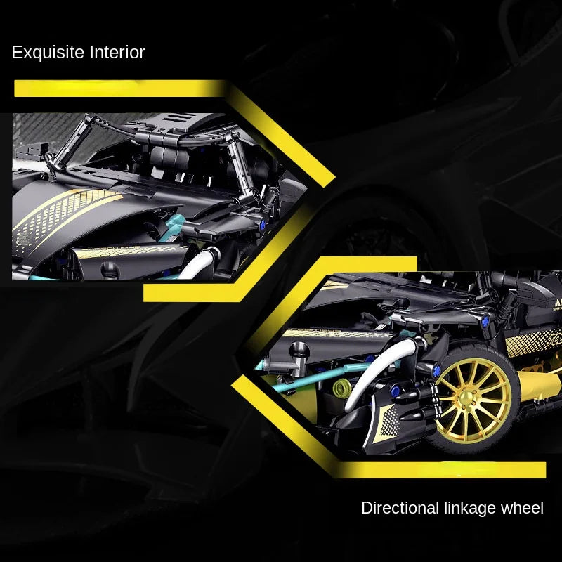 V12 Concept Supercar - 1200pc RC Racing Car Building Block Set