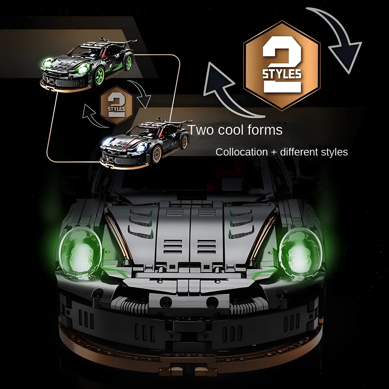 Apex Velocity - 1:10 Scale Supercar Building Block Set (1880+ Pcs)