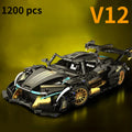 V12 Concept Supercar - 1200pc RC Racing Car Building Block Set