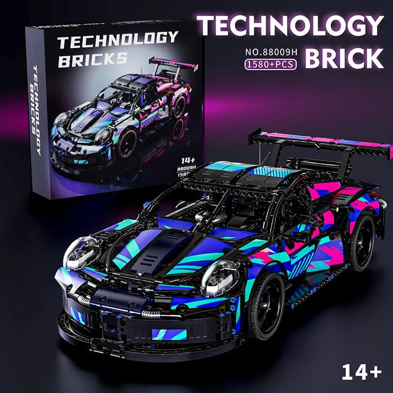 Apex Blue Hypercar - 1:10 RC Building Block Model (1580 PCS)