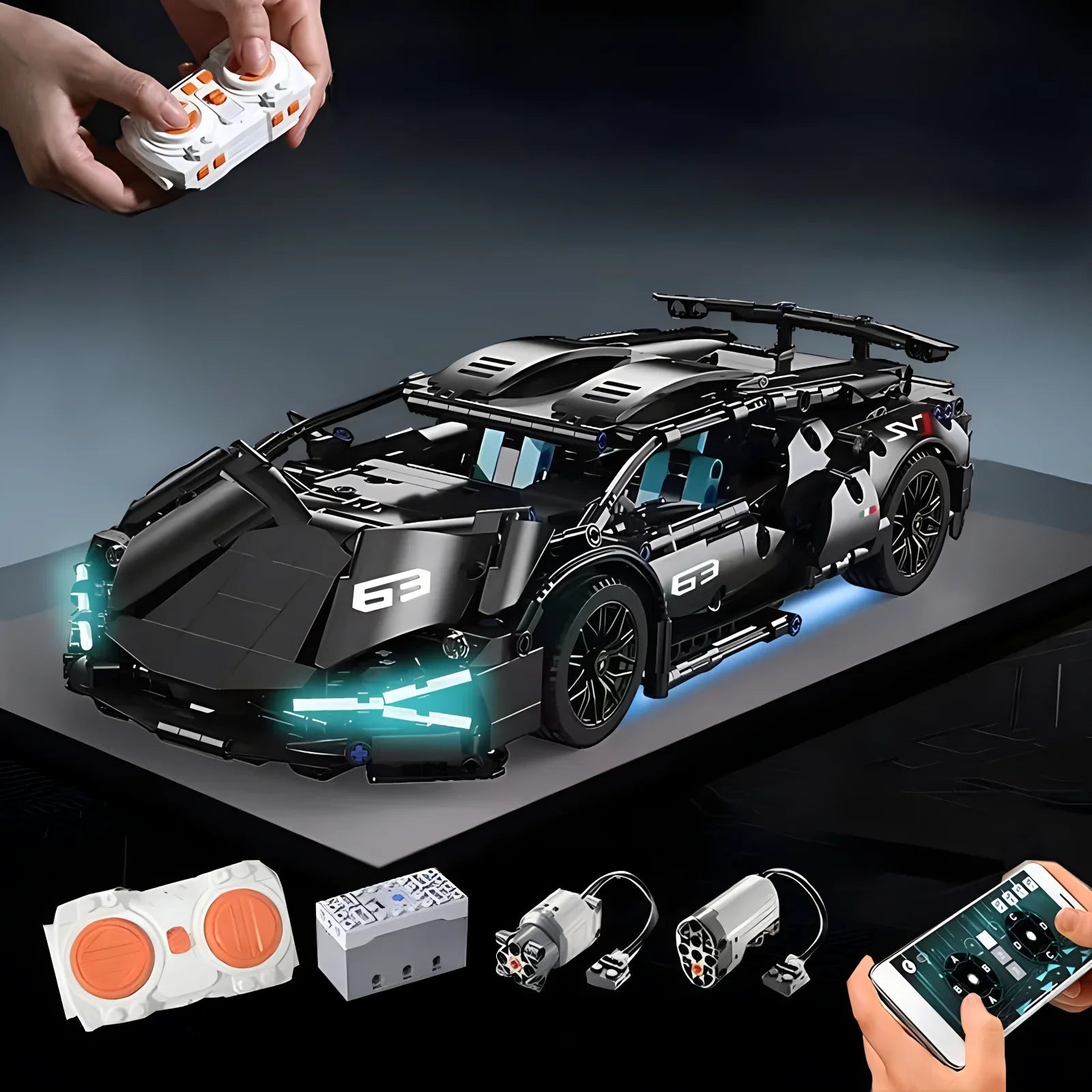 Apex Velocity GT - 1:14 Technical Supercar Building Block Set
