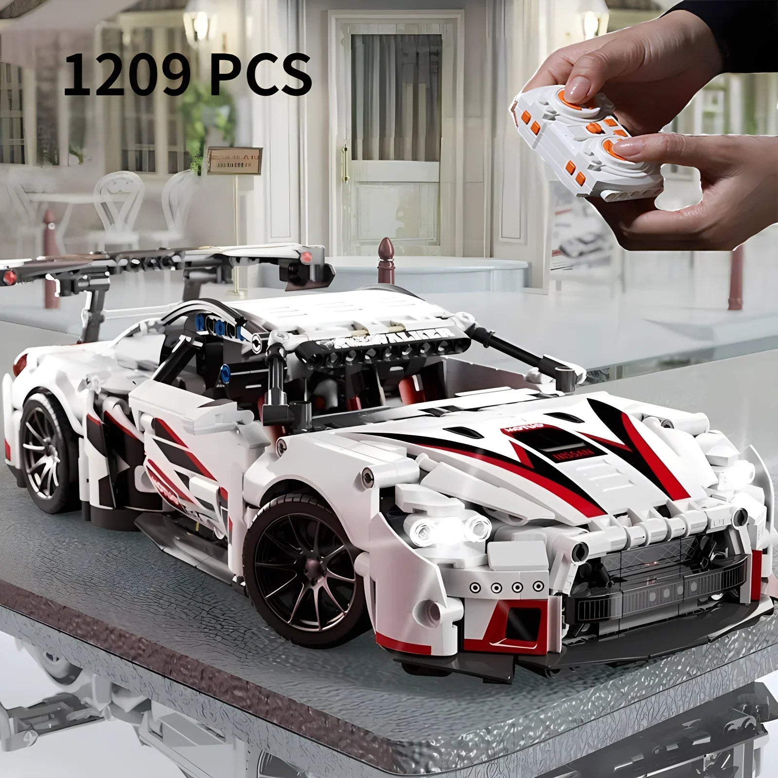 Velocity GT 1:14 Building Block RC Sports Car - 1209 Pieces