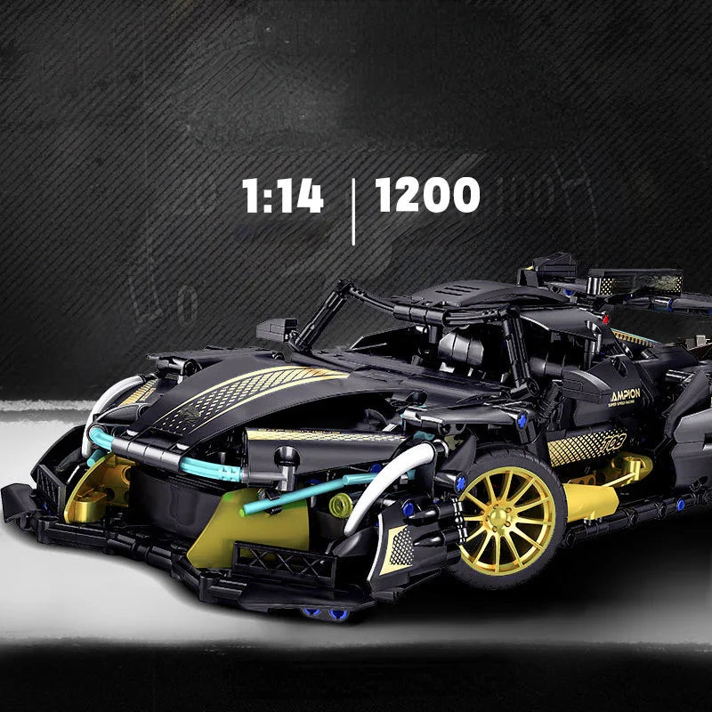 V12 Concept Supercar - 1200pc RC Racing Car Building Block Set