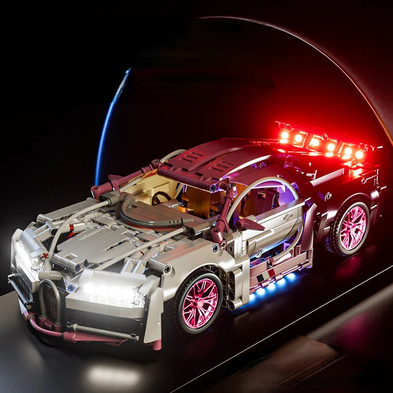 Pink RC Tech Roadster - 1:14 Scale DIY Racing Car Building Blocks